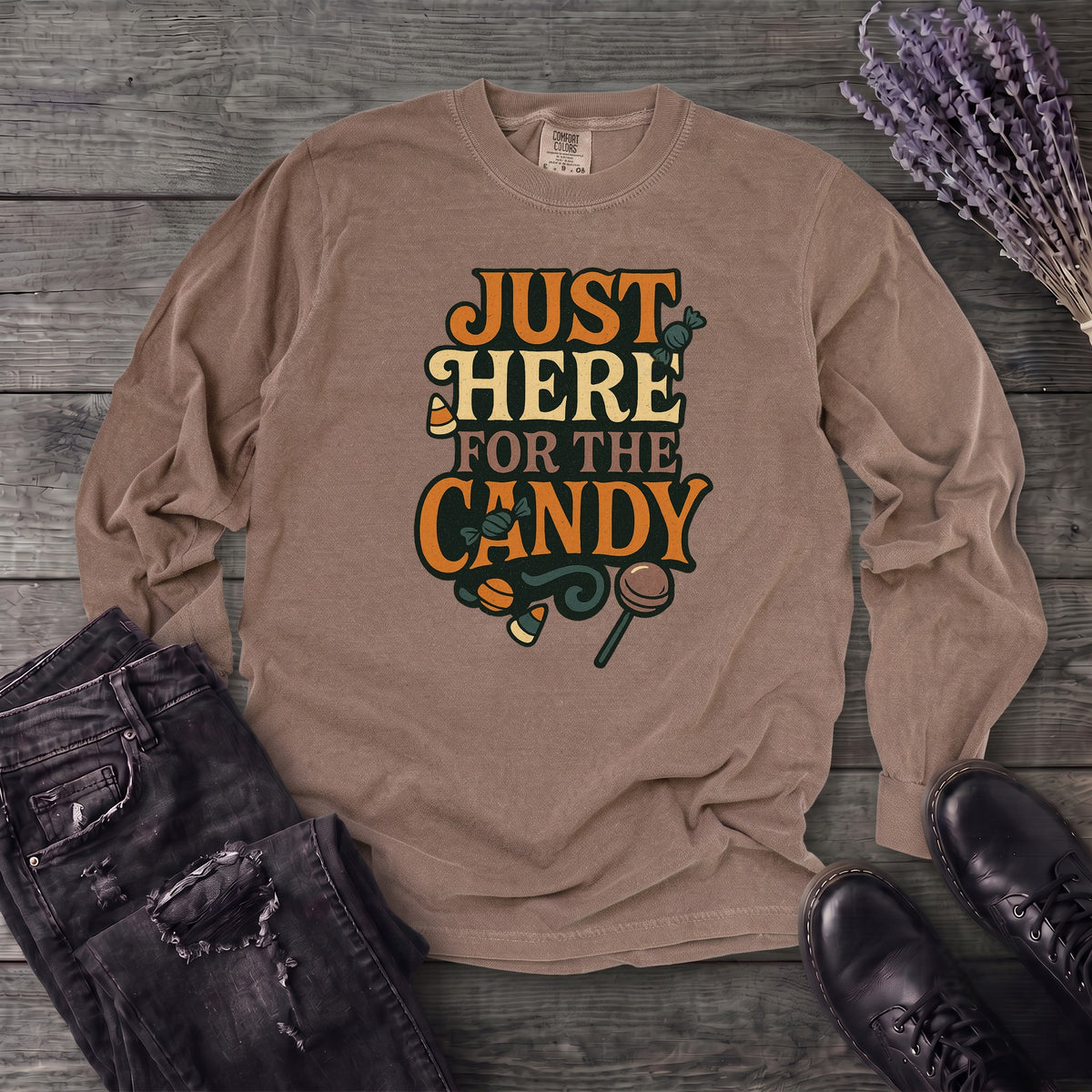 Just Here For The Candy Long Sleeve T-Shirt