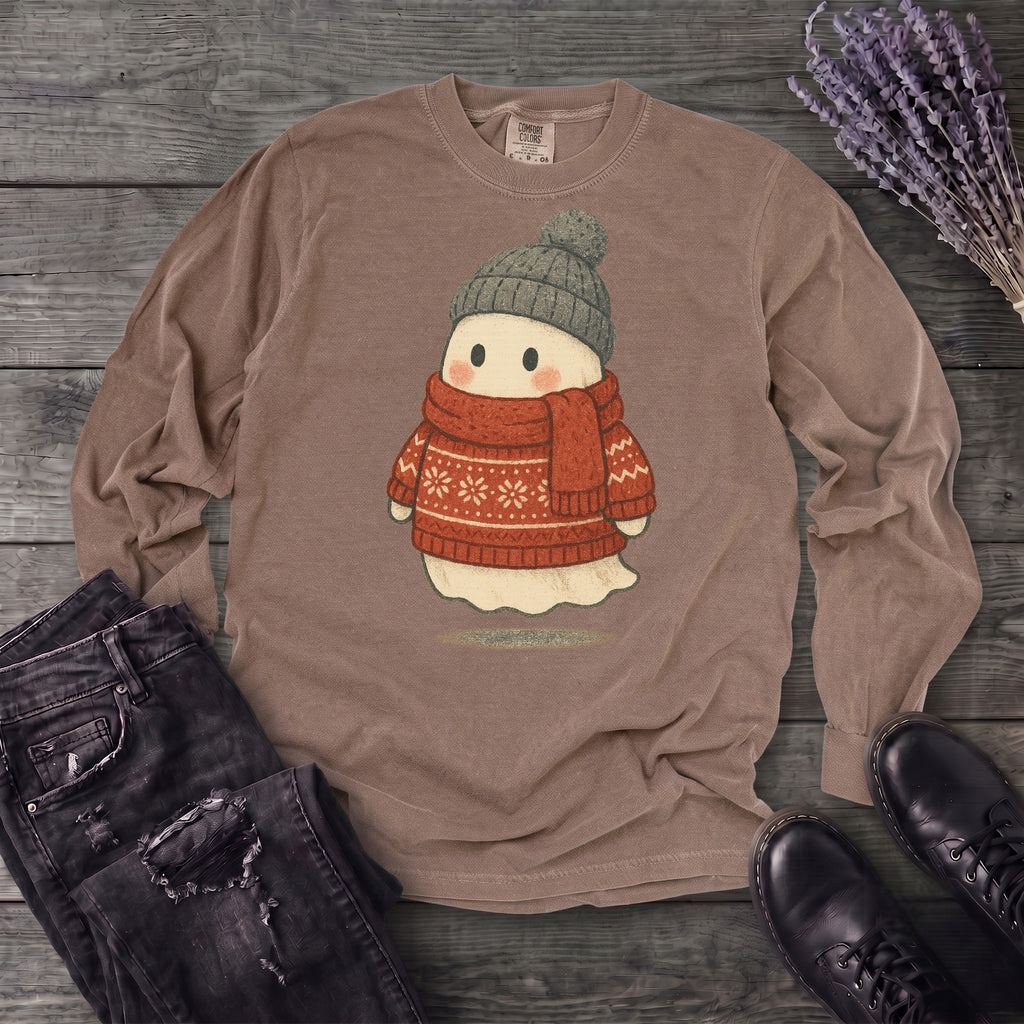 Christmas Sweater Ghost Long Sleeve T-Shirt