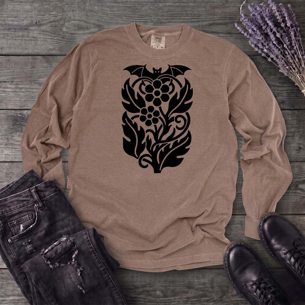 bat night garden Long Sleeve T-Shirt