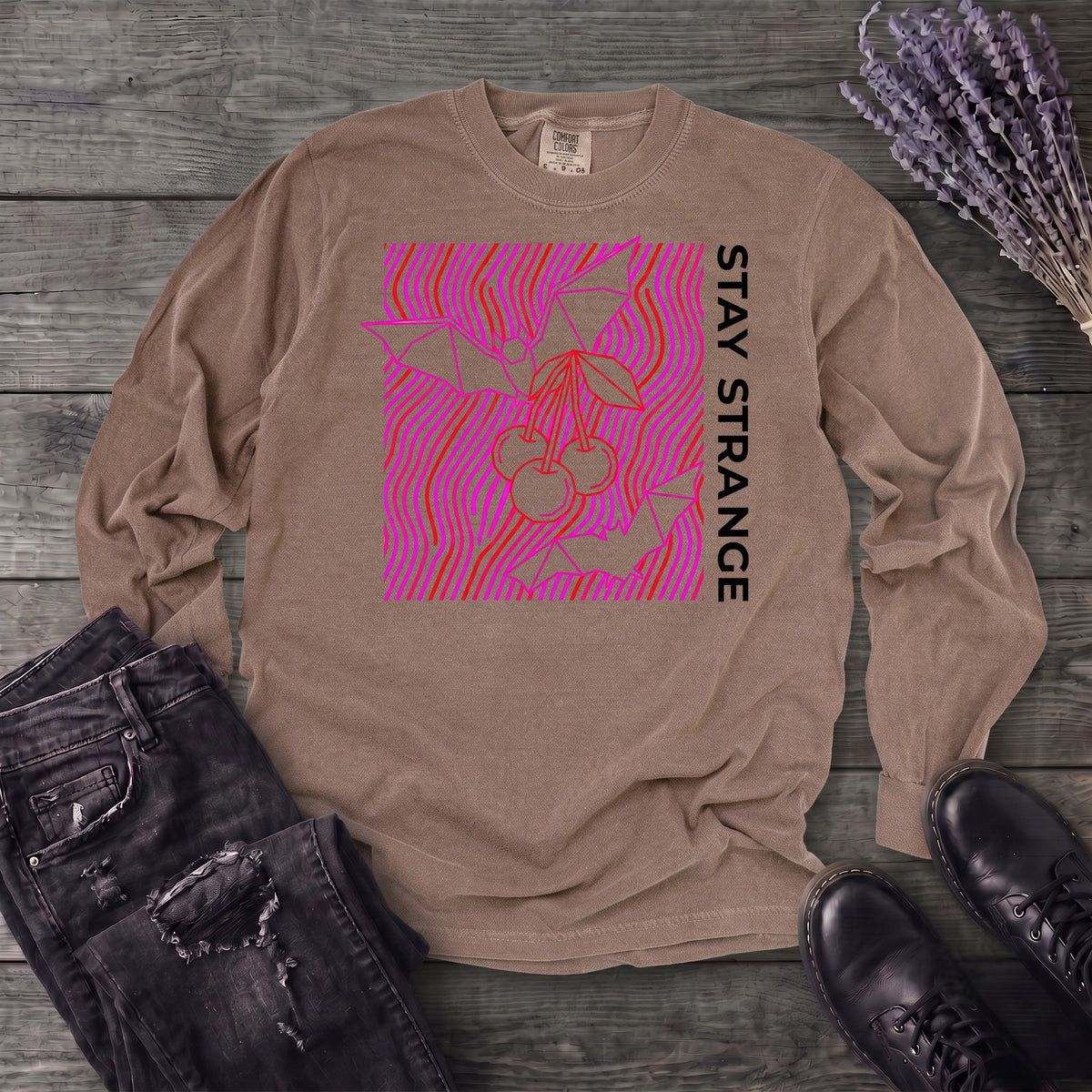stay strange bats and cherries Long Sleeve T-Shirt