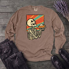 Skeleton Pumpkin Pie Grunge Long Sleeve T-Shirt