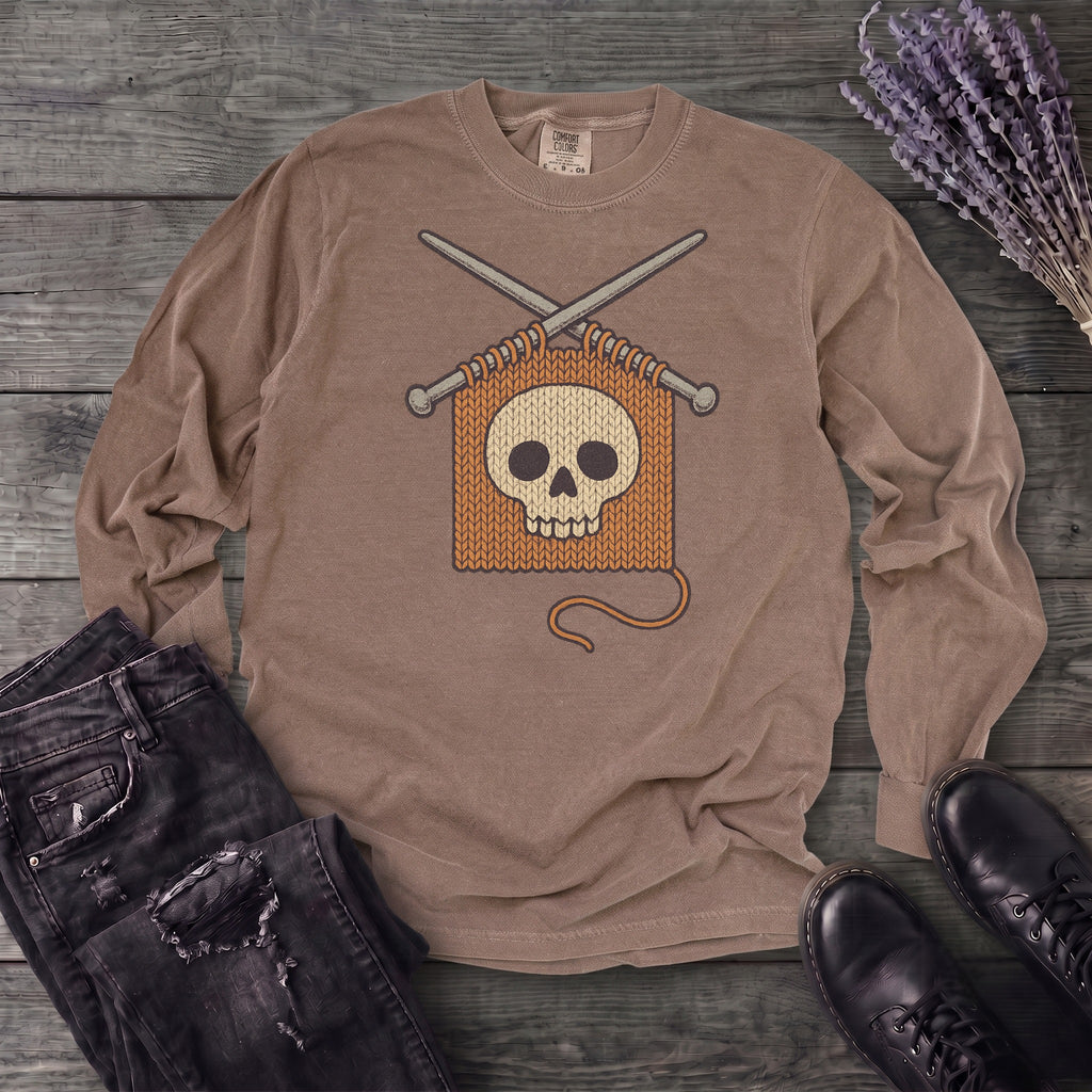 Knit Skull Long Sleeve T-Shirt