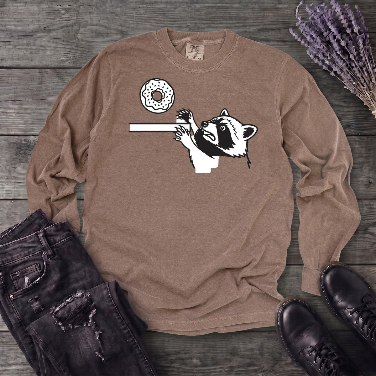 Raccoon Donut Long Sleeve T-Shirt