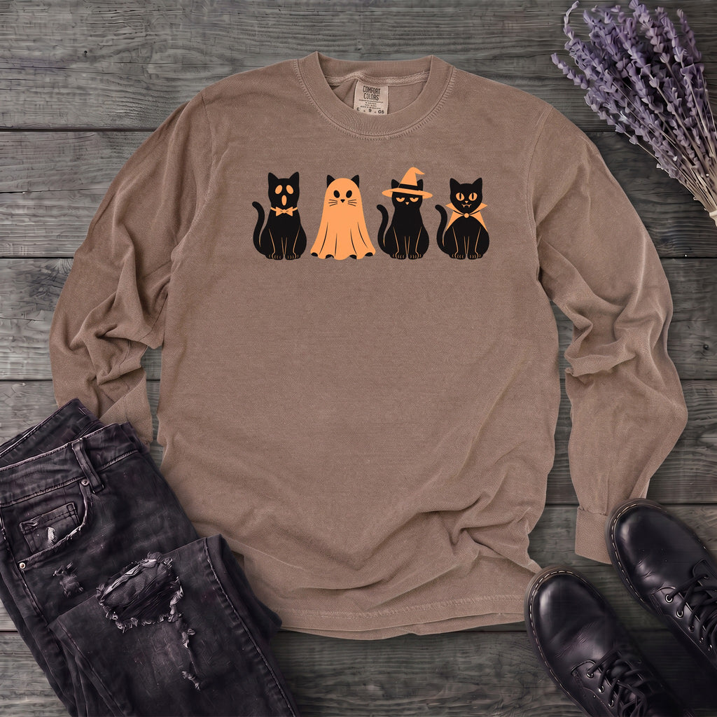 Black Cat Costume Party Long Sleeve T-Shirt