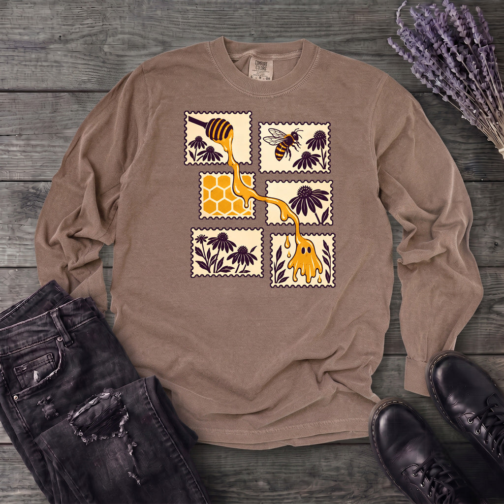 Honey Ghost Stamps Long Sleeve T-Shirt