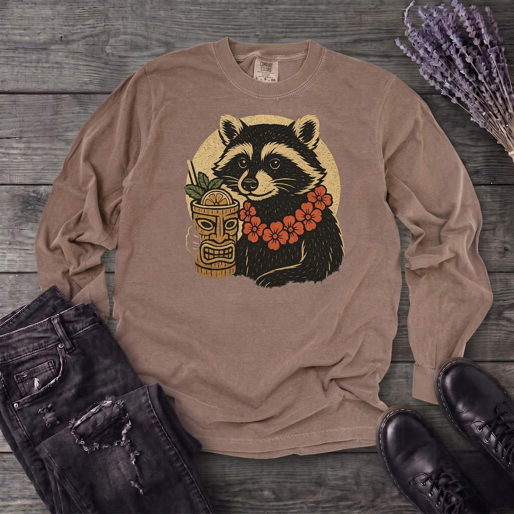 Raccoon Tiki Long Sleeve T-Shirt