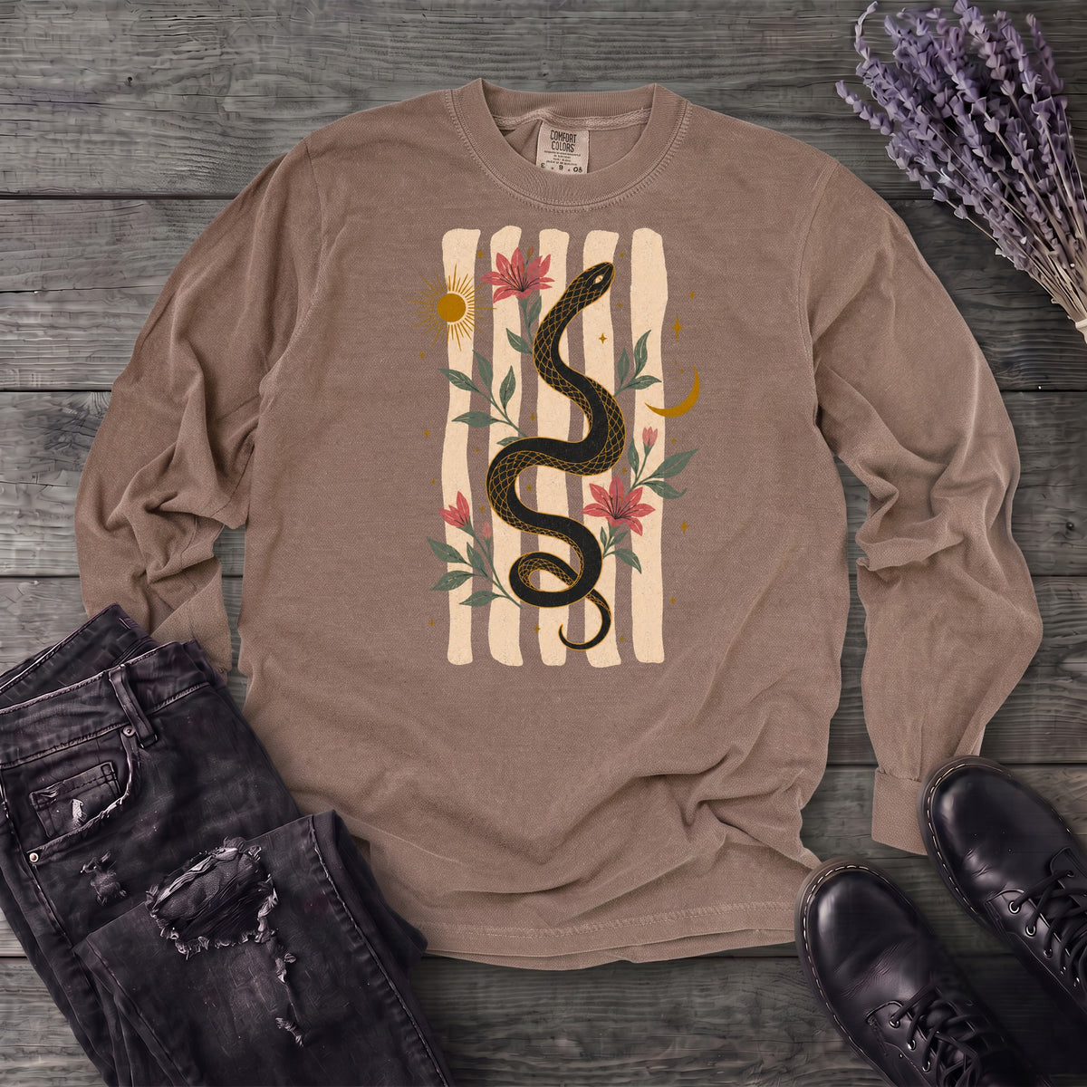 Serpent In Bloom Long Sleeve T-Shirt