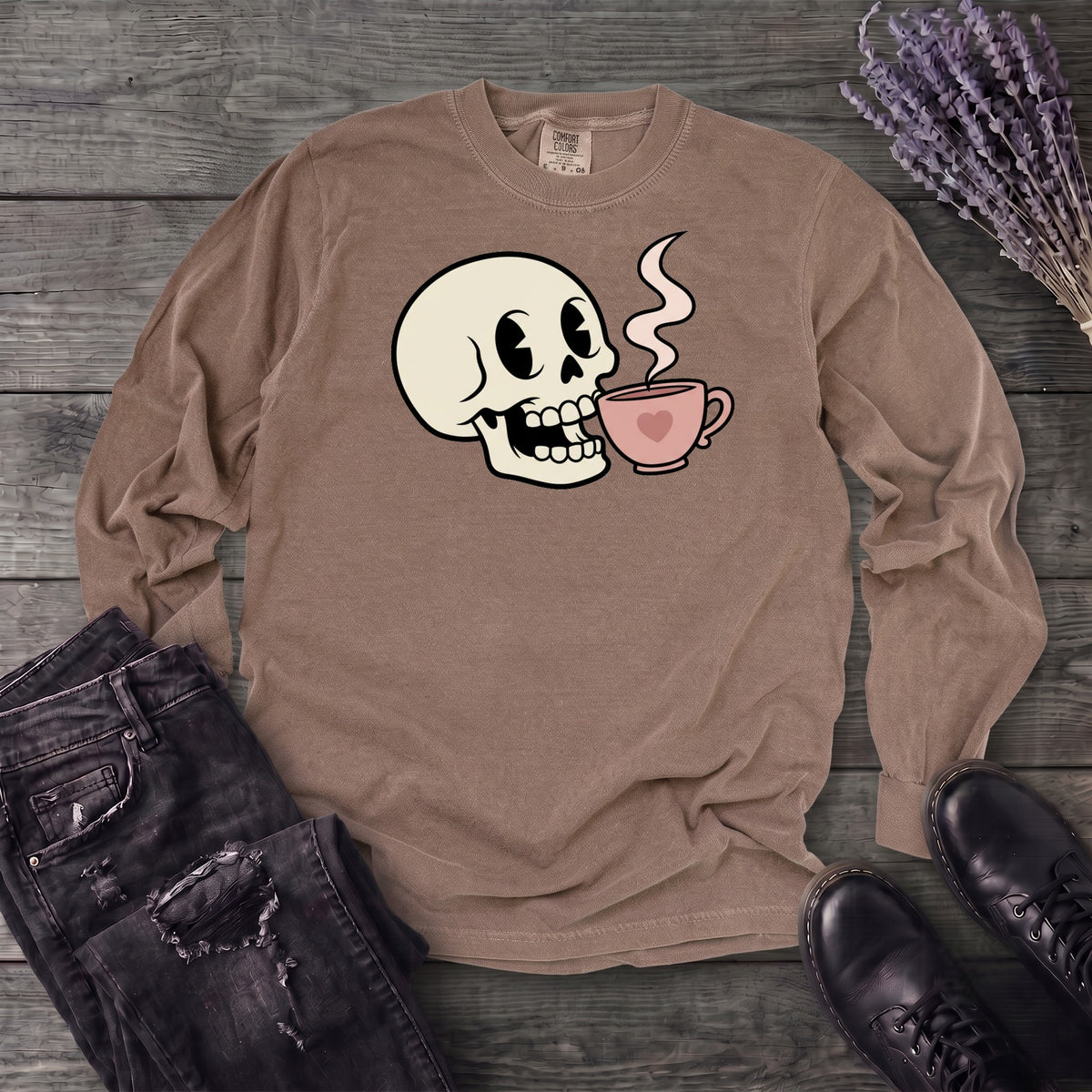 Skull Sip Long Sleeve T-Shirt