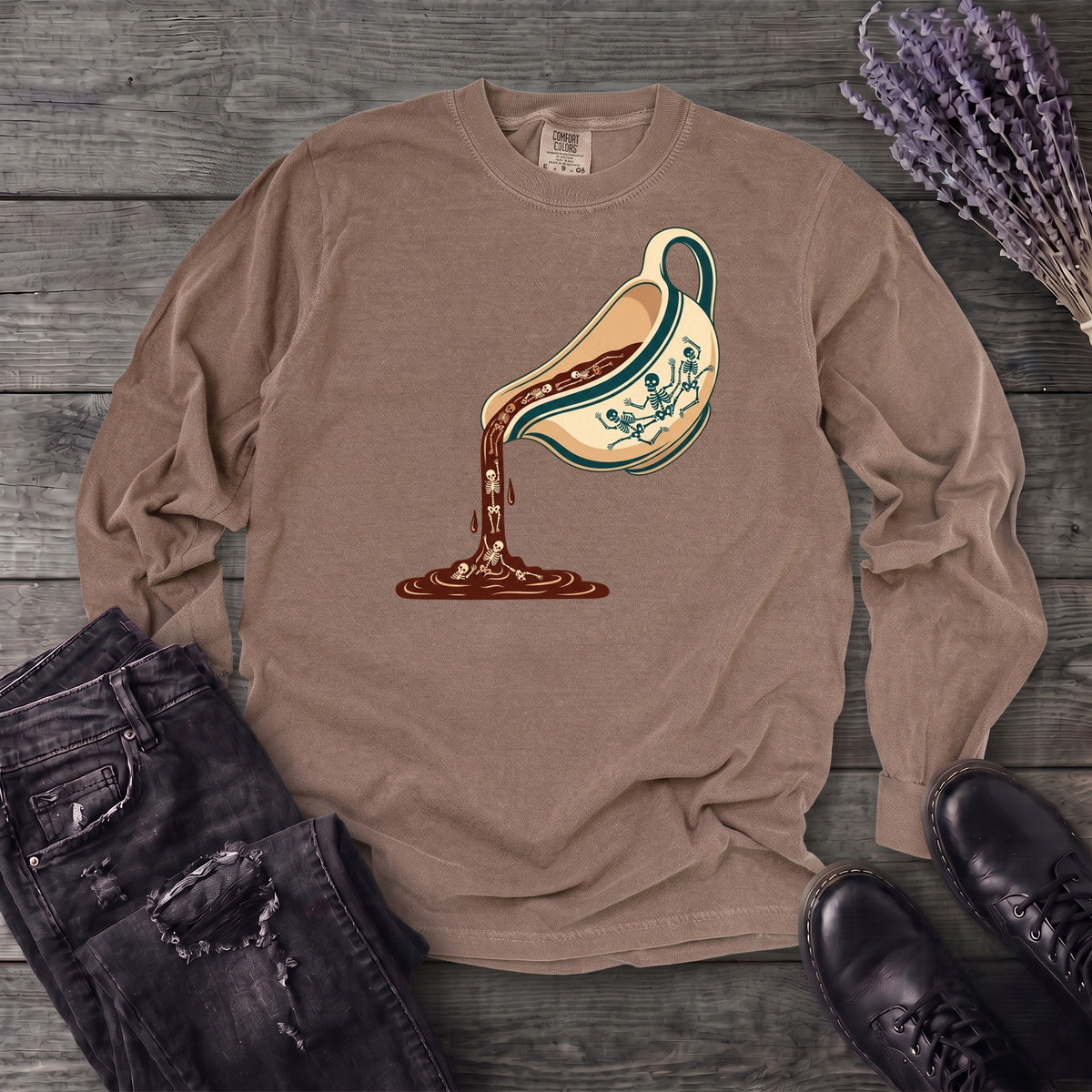 Skeleton Gravy Boat Long Sleeve T-Shirt