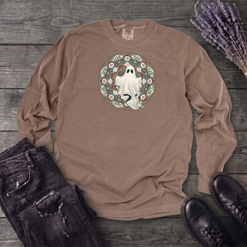 Boho Ghost Mandala Long Sleeve T-Shirt