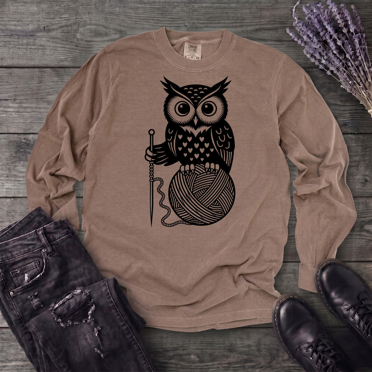 Owl And Yarn Long Sleeve T-Shirt