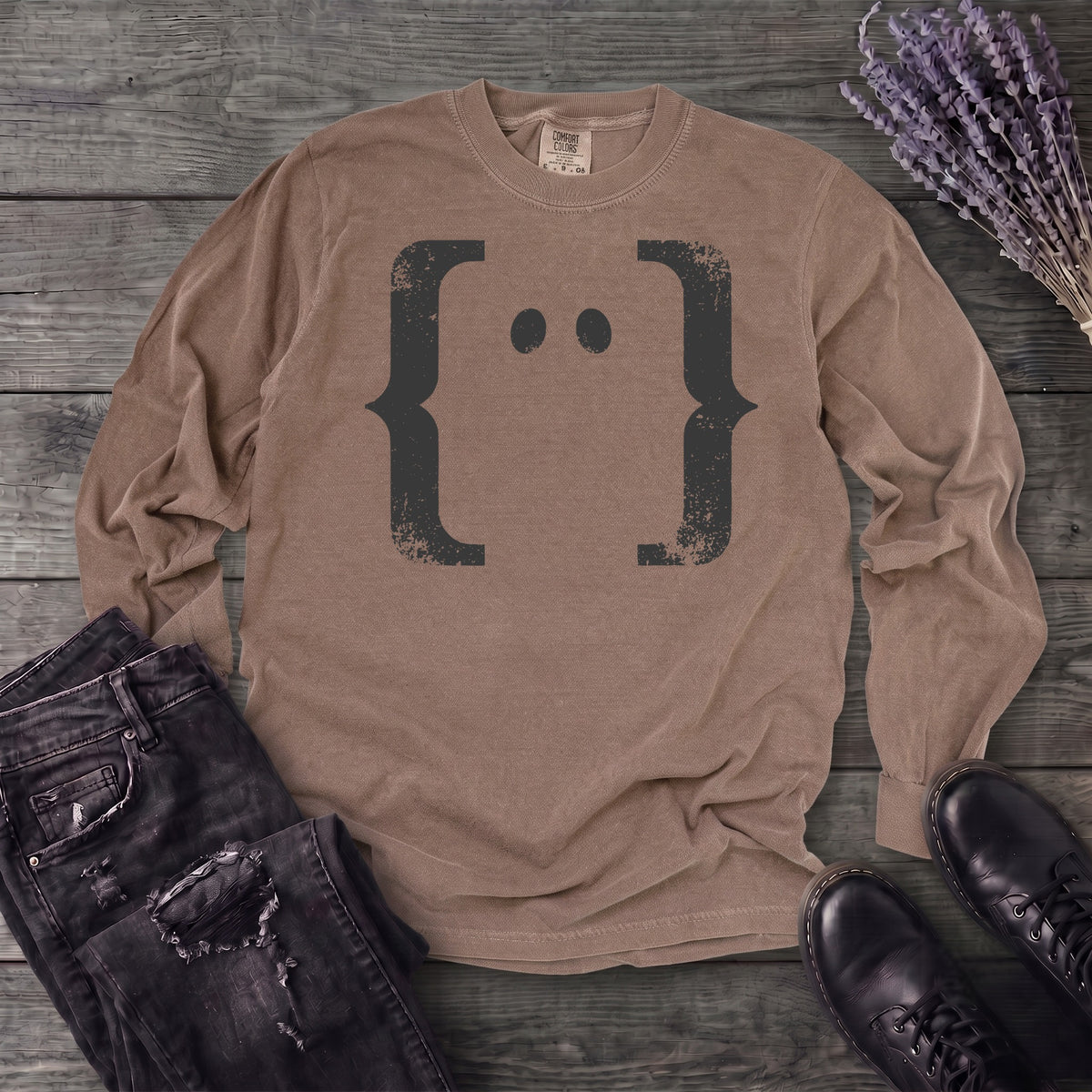 Negative Space Ghost Long Sleeve T-Shirt