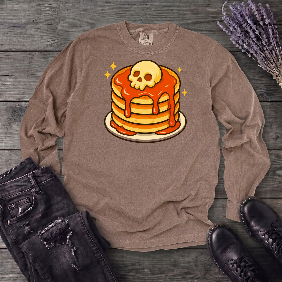 Skull Butter Pancakes Long Sleeve T-Shirt