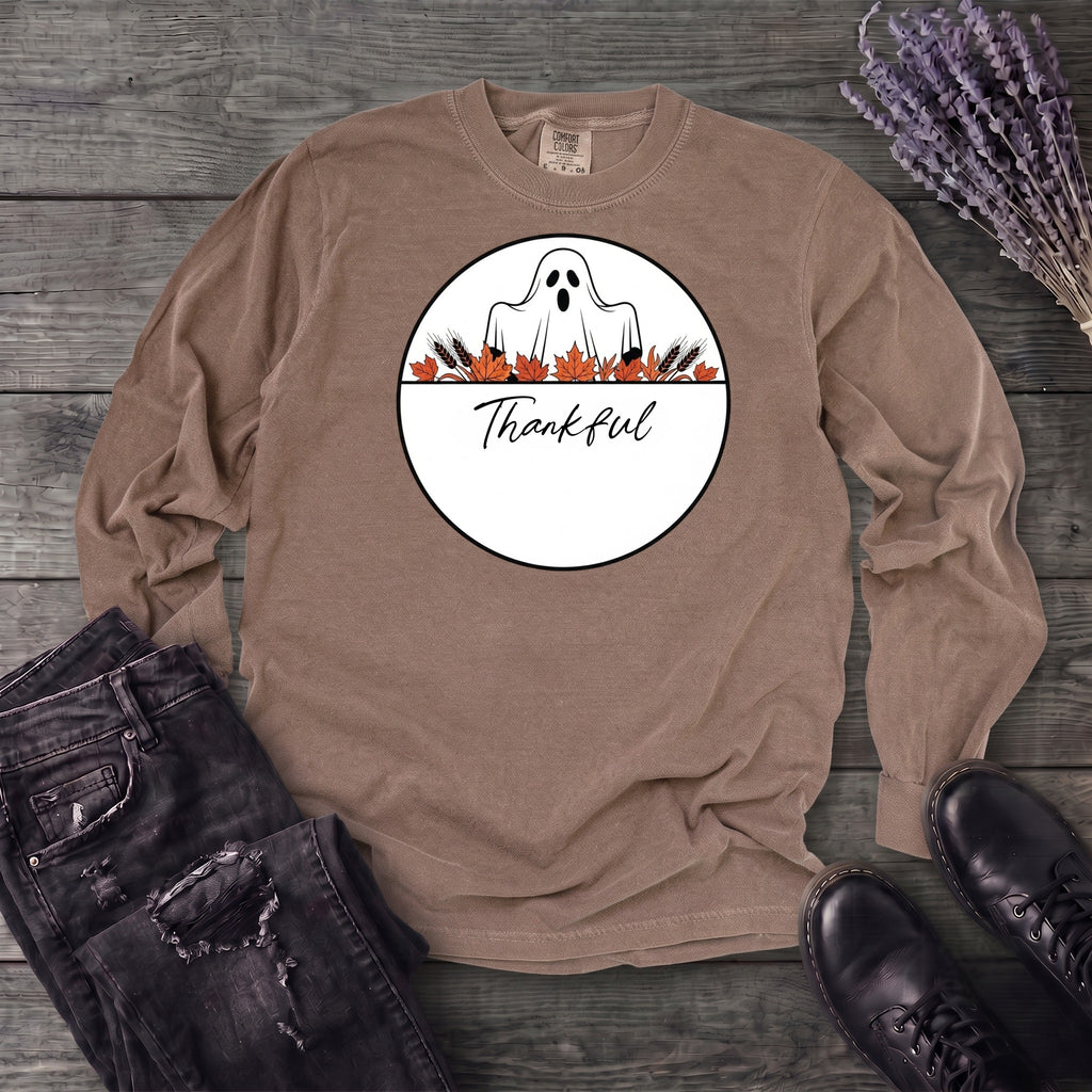 Ghost Thankful Badge Long Sleeve T-Shirt
