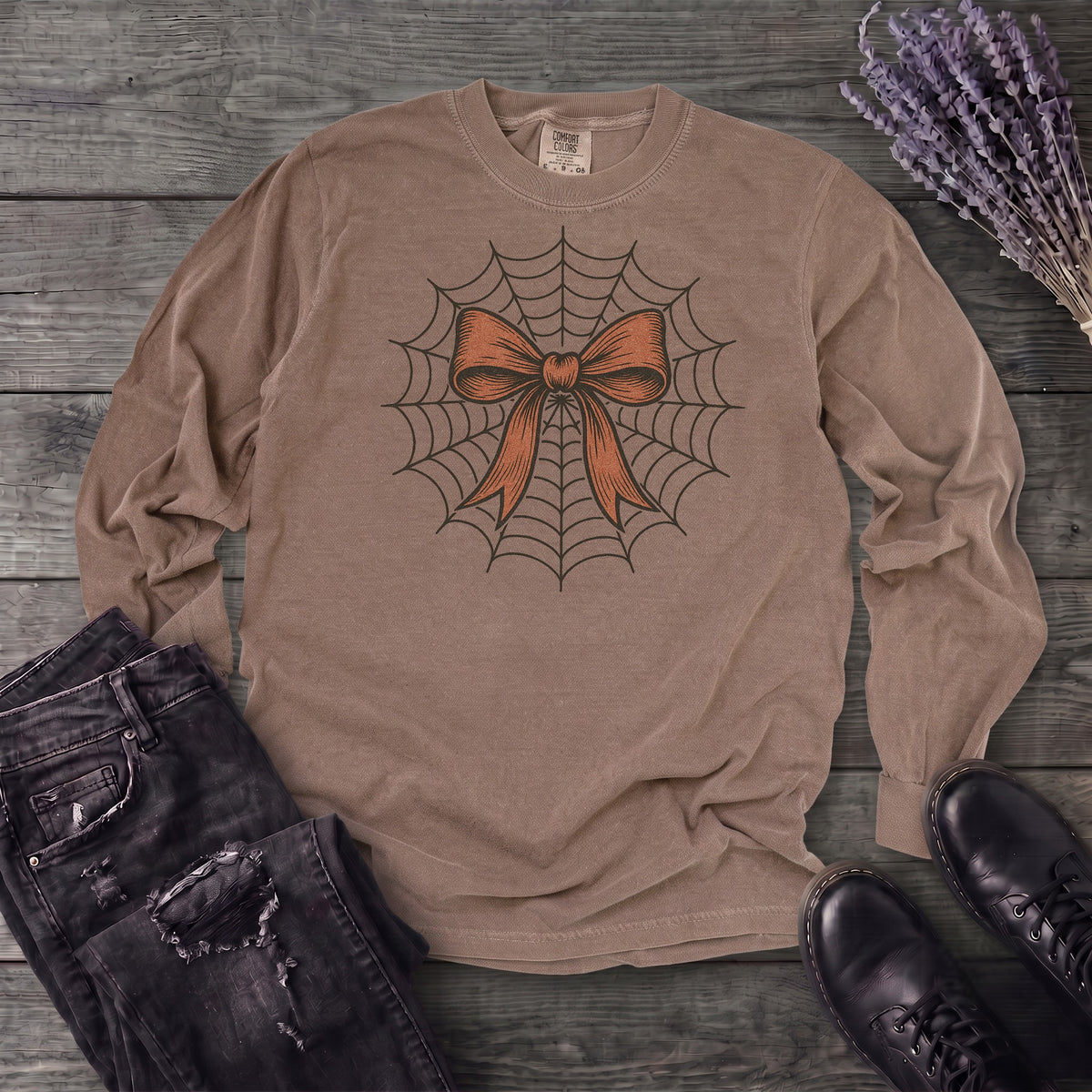Spiderweb Bow Long Sleeve T-Shirt