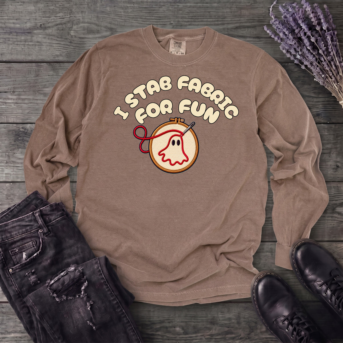 Stab Fabric Long Sleeve T-Shirt