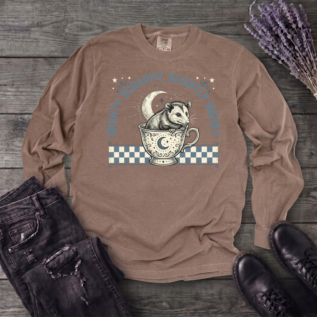 Might Scrappy Slightly Messy Long Sleeve T-Shirt