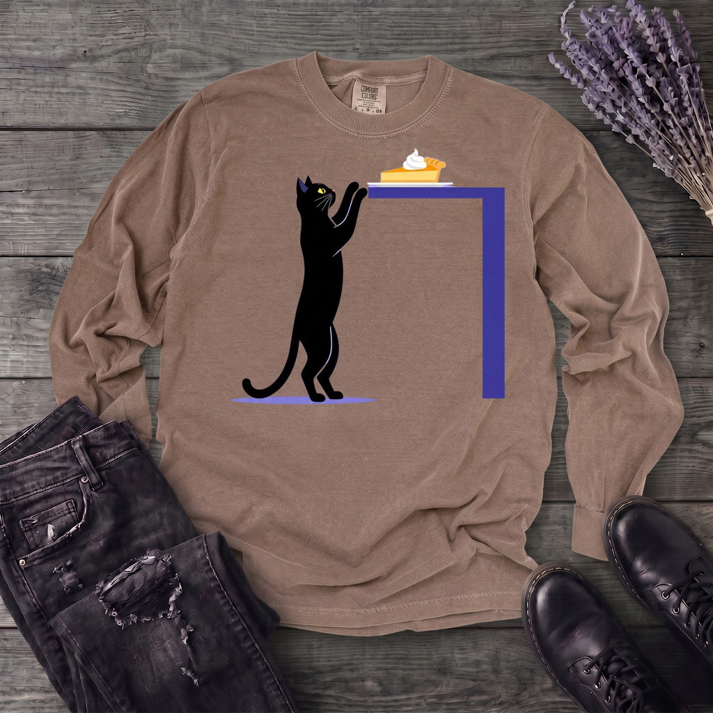 Black Cat Pumpkin Pie Long Sleeve T-Shirt