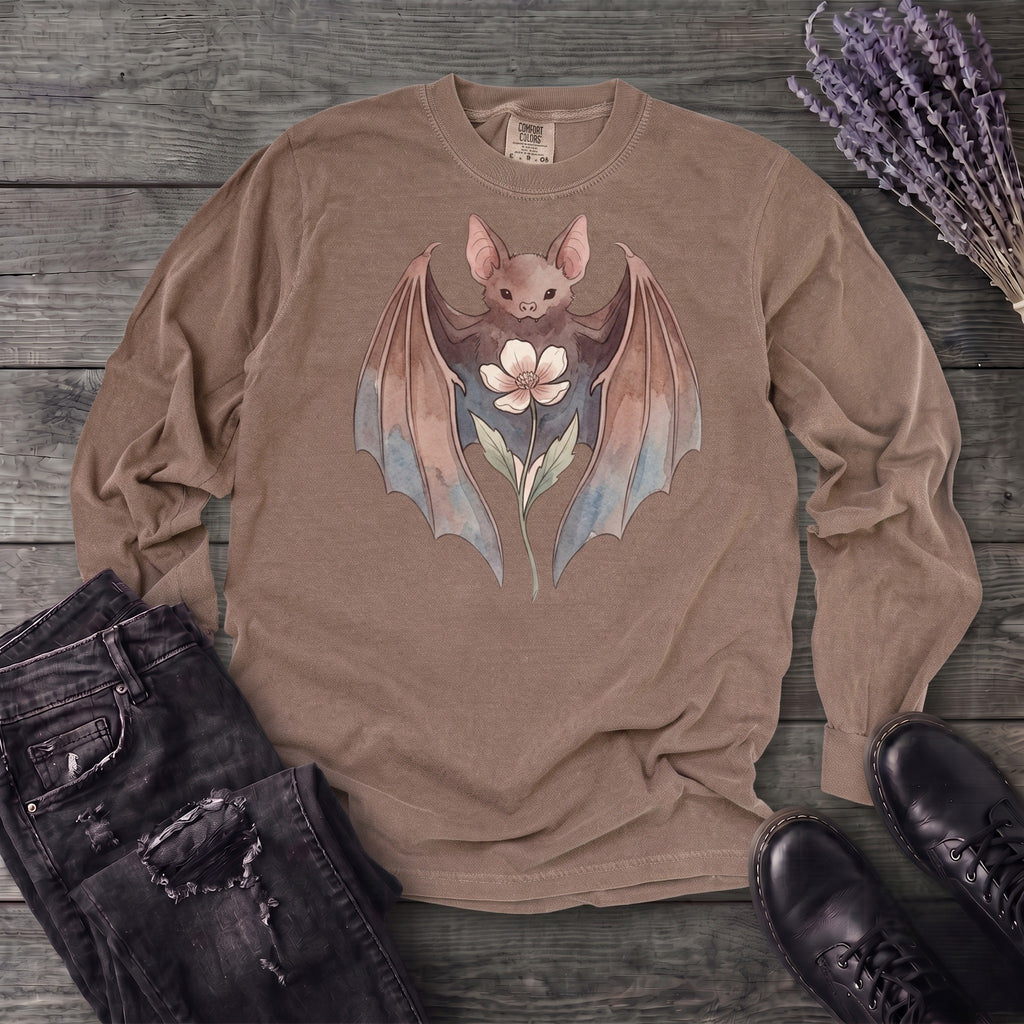 Watercolor Bat Long Sleeve T-Shirt