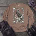 Raven Skull Card Long Sleeve T-Shirt