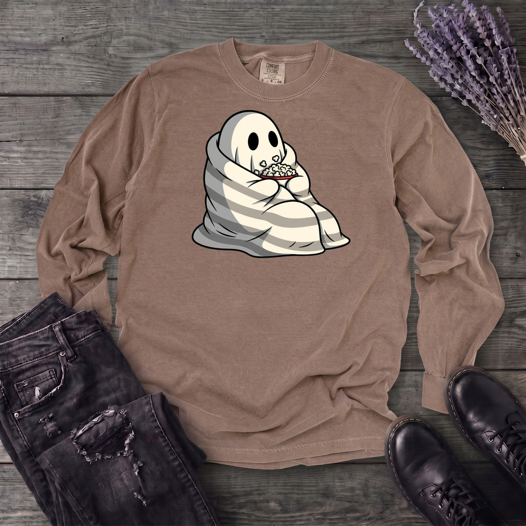 Movie Night Ghost Long Sleeve T-Shirt