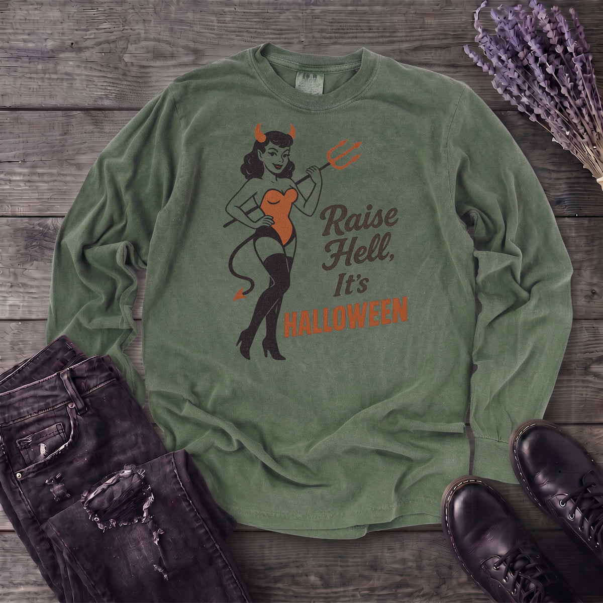 Raise Hell Its Halloween Long Sleeve T-Shirt