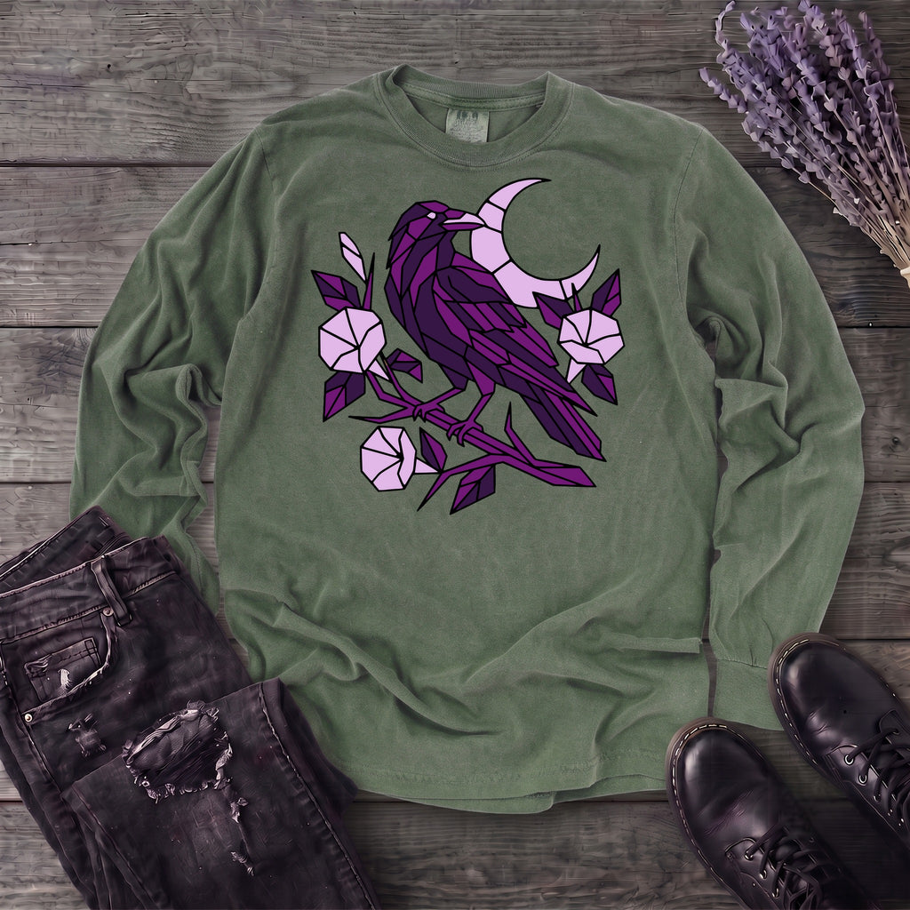 Geometric Crow Long Sleeve T-Shirt