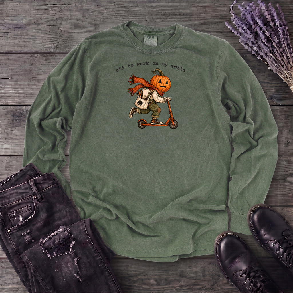 Off To Work On My Smile Long Sleeve T-Shirt