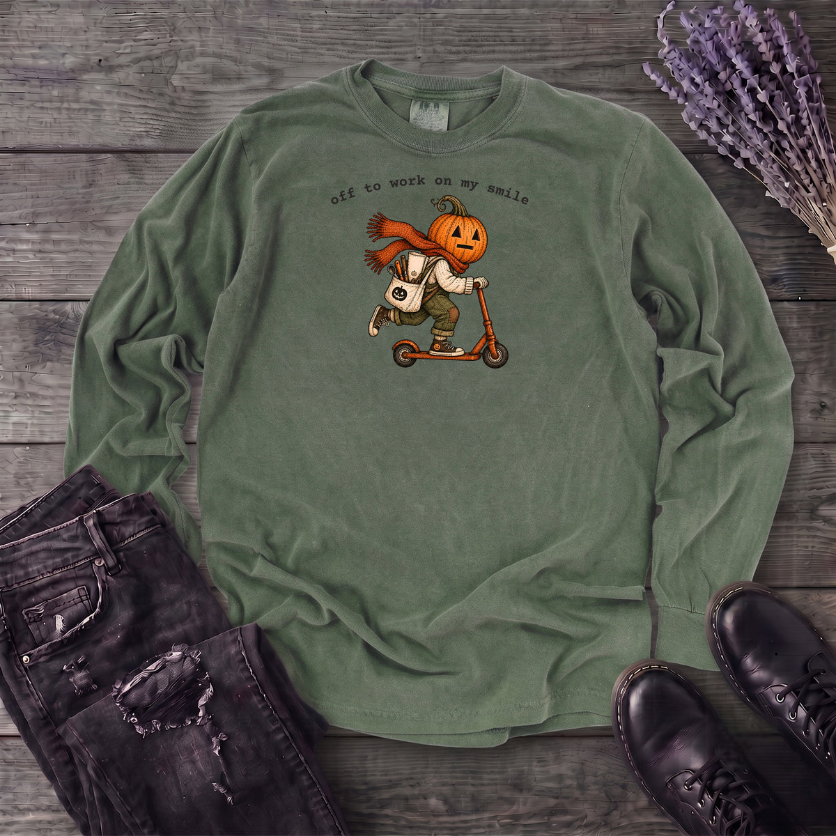 Off To Work On My Smile Long Sleeve T-Shirt