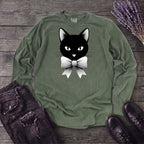 Retro Halftone Coquette Black Cat Long Sleeve T-Shirt