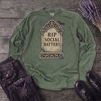 RIP Social Battery Long Sleeve T-Shirt