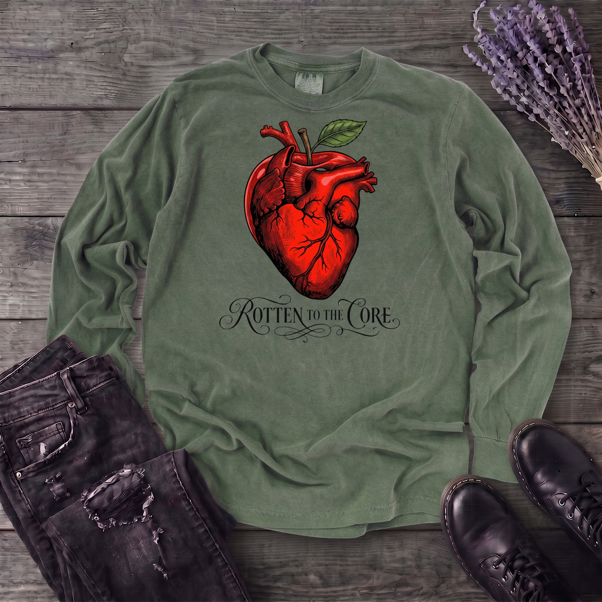 Rotten To The Core Anatomical Apple Long Sleeve T-Shirt