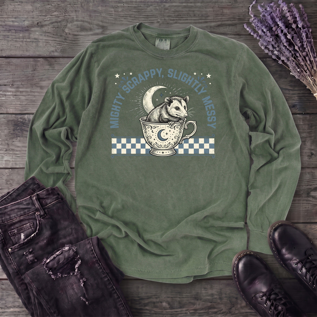 Might Scrappy Slightly Messy Long Sleeve T-Shirt