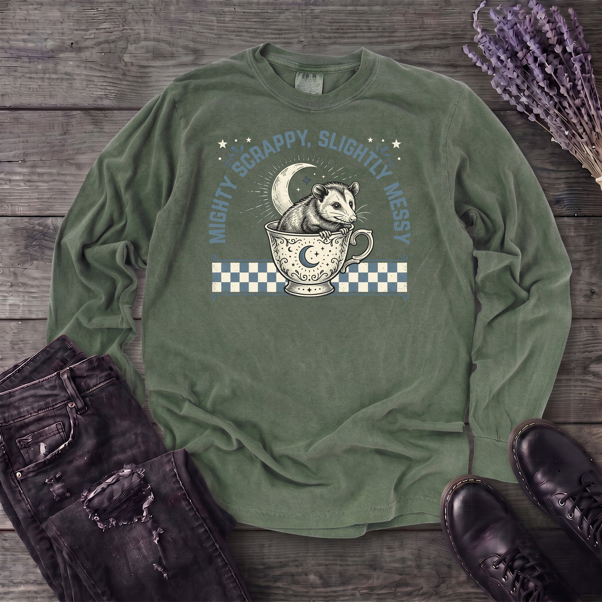 Might Scrappy Slightly Messy Long Sleeve T-Shirt