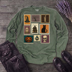 Halloween Stamps Collage Long Sleeve T-Shirt
