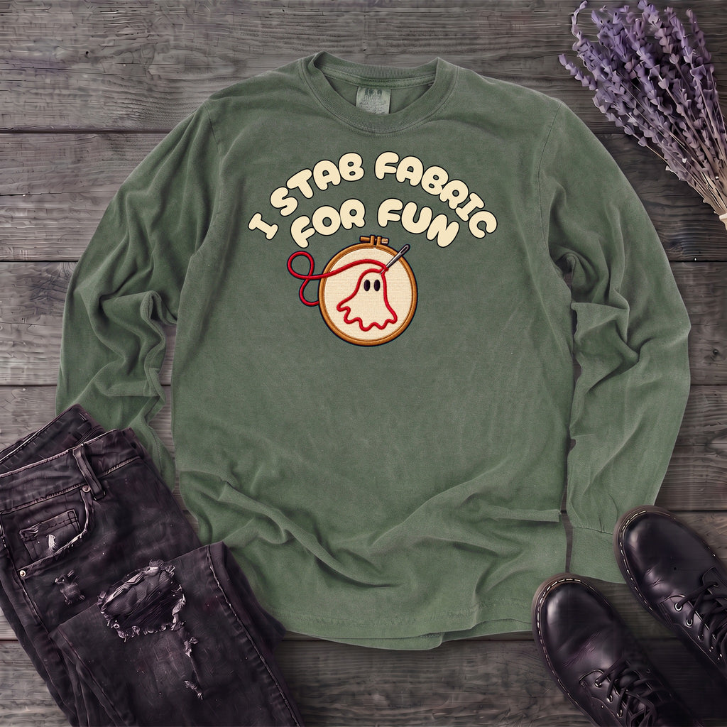 Stab Fabric Long Sleeve T-Shirt