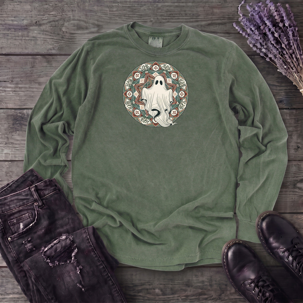 Boho Ghost Mandala Long Sleeve T-Shirt