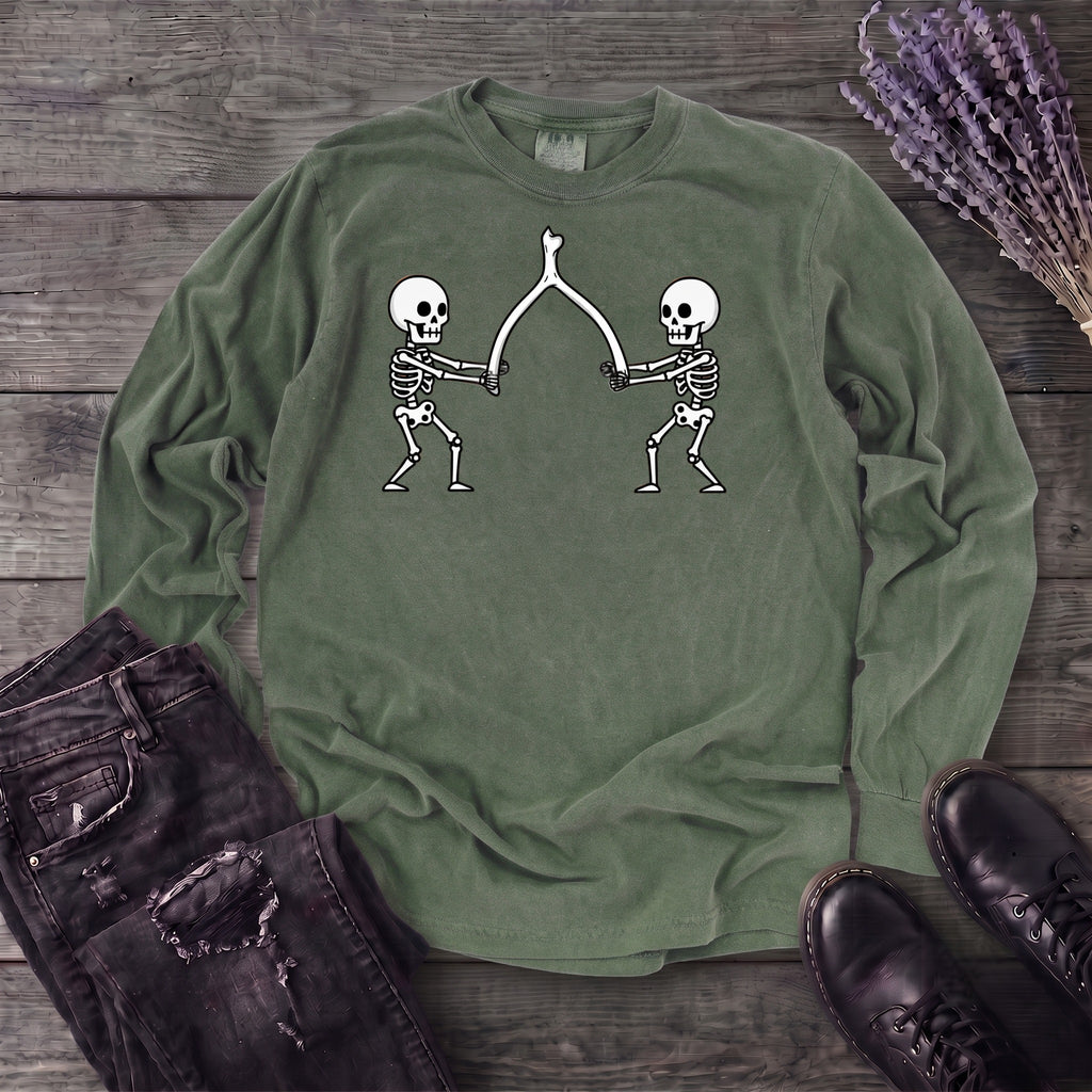 Skeleton Wishbone Pull Long Sleeve T-Shirt
