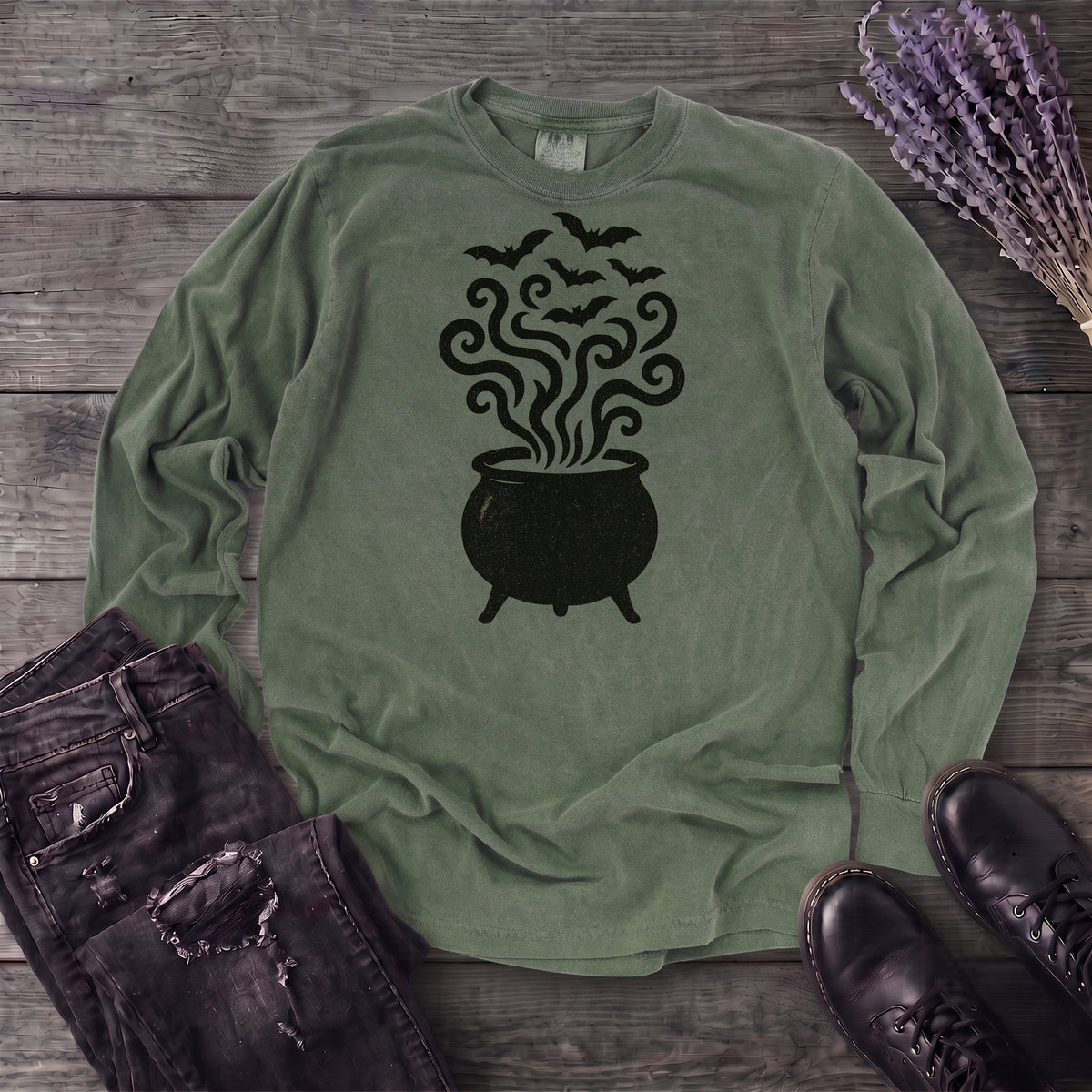 Bat Cauldron Long Sleeve T-Shirt