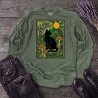 stained glass garden cat Long Sleeve T-Shirt