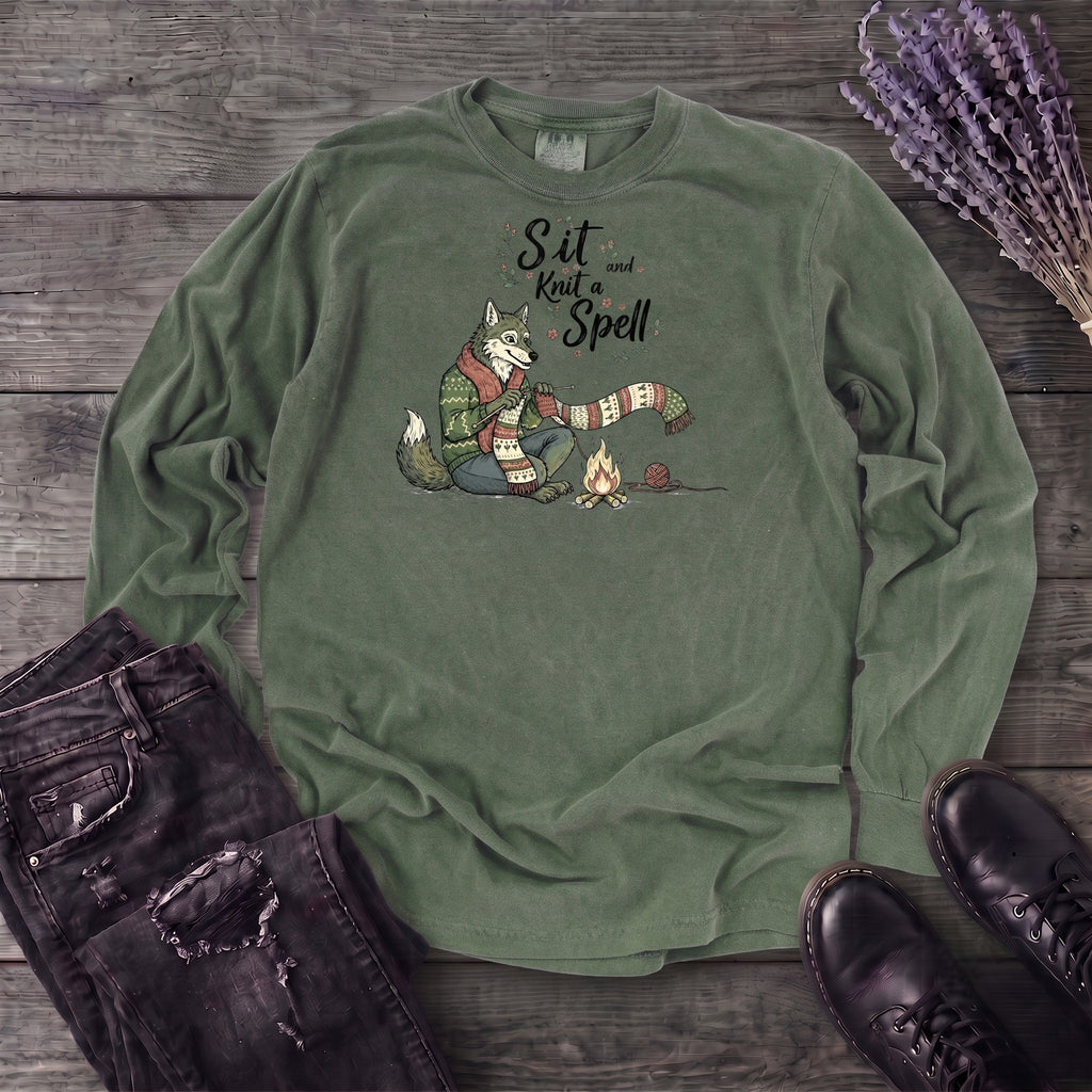 Sit And Knit A Spell Long Sleeve T-Shirt