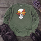 Fall Leaf Skull Long Sleeve T-Shirt