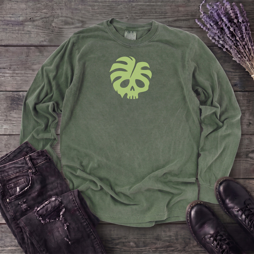 Monstera Skull Long Sleeve T-Shirt
