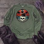 Tropical Cat and Skull Long Sleeve T-Shirt