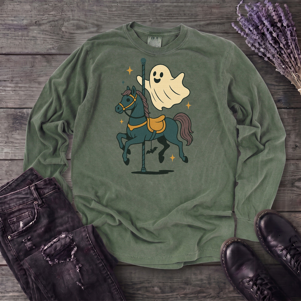 Ghost Carousel Horse Long Sleeve T-Shirt