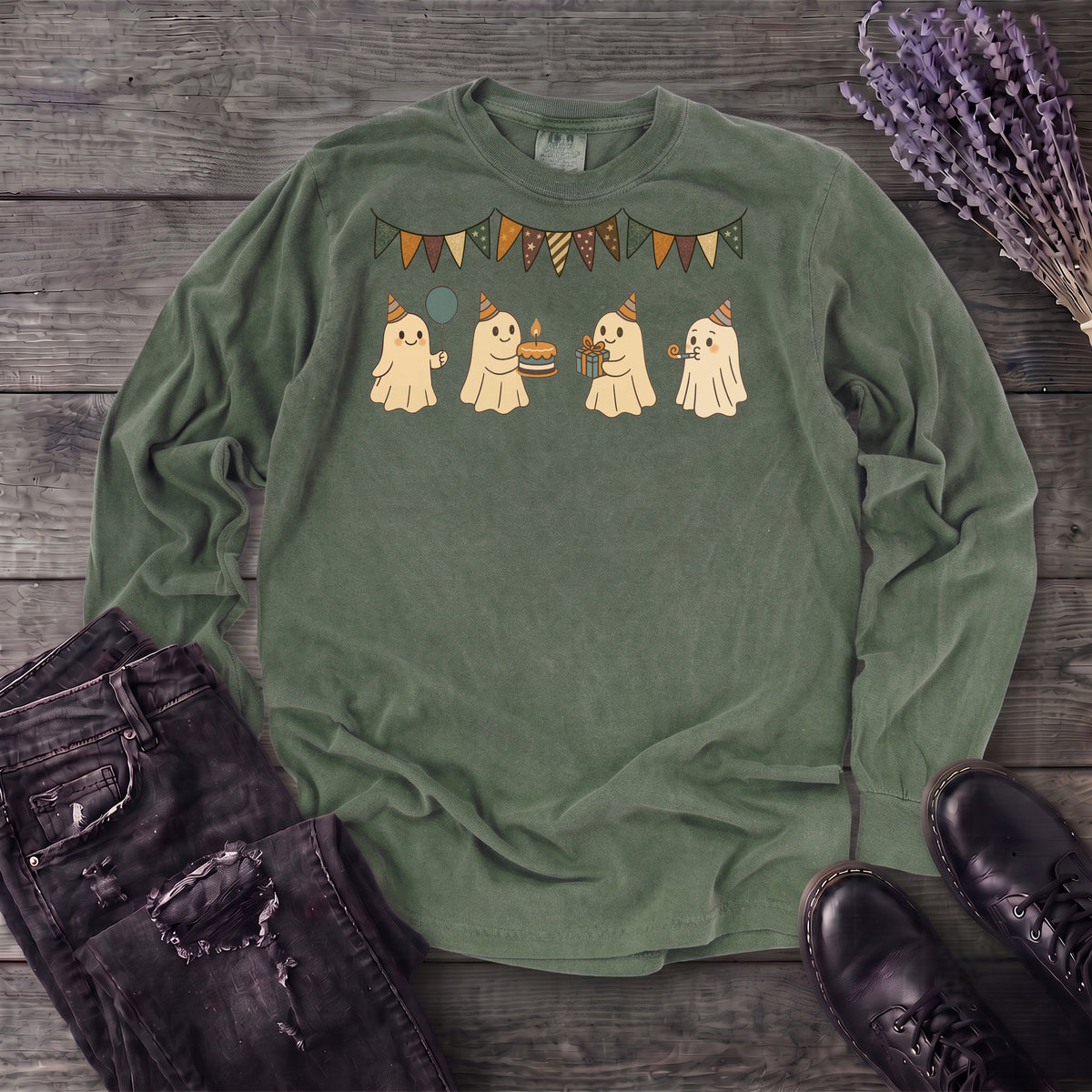 ghost birthday party Long Sleeve T-Shirt