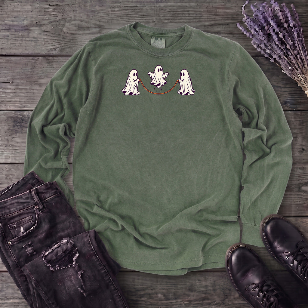 Jump Roping Ghosts Long Sleeve T-Shirt