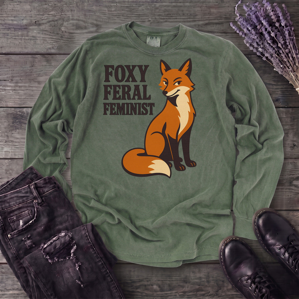 Foxy Feral Feminist Long Sleeve T-Shirt