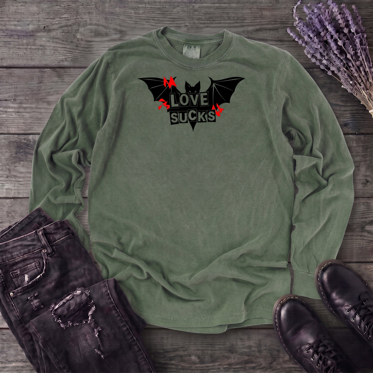 Love Sucks Punk Bat Long Sleeve T-Shirt