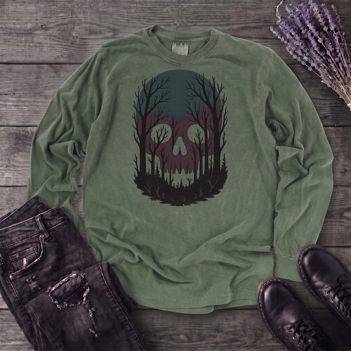 Skull Forest Long Sleeve T-Shirt